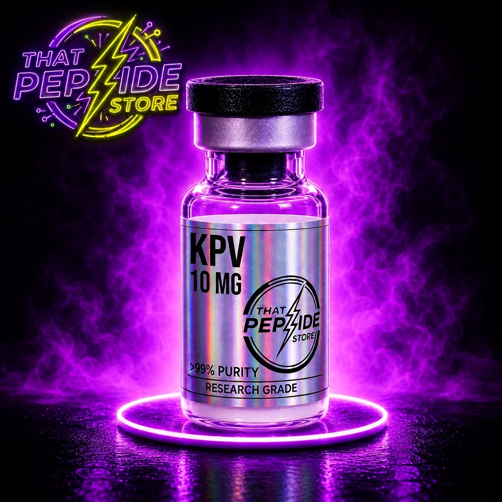 KPV10 10mg research peptide vial — lyophilized powder, ≥99% HPLC purity, third-party COA available. For research use only.